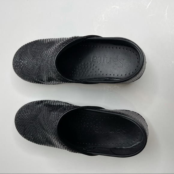 Sanita Snakeskin Textured Comfort Clogs Leather - Picture 4 of 7